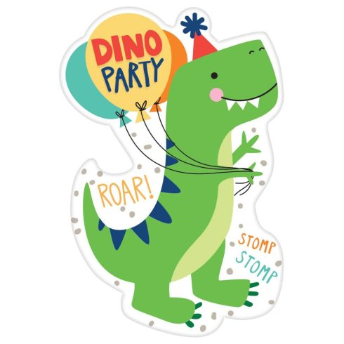 Dinoszaurusz Party Meghívó 8 db-os