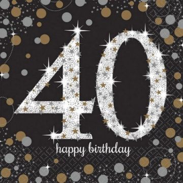 Happy Birthday 40 szalvéta man 16 db-os 