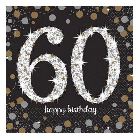 Happy Birthday 60 szalvéta man 16 db-os