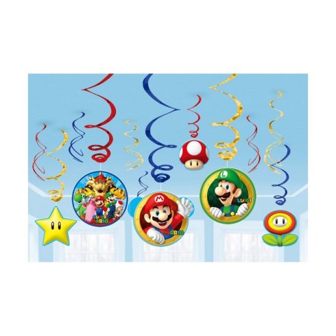 Super Mario szalag dekoráció 12 db-os szett
