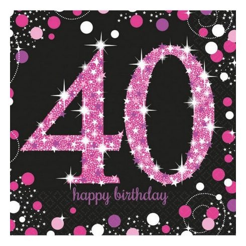 Happy Birthday 40 szalvéta girl 16 db-os 