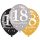 Happy Birthday 18 Gold léggömb, lufi 6 db-os 11 inch (27,5 cm)