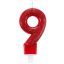 Šareno Red sjajna svjećica za tortu, svjećica broj 9