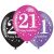 Happy Birthday 21 Pink léggömb, lufi 6 db-os