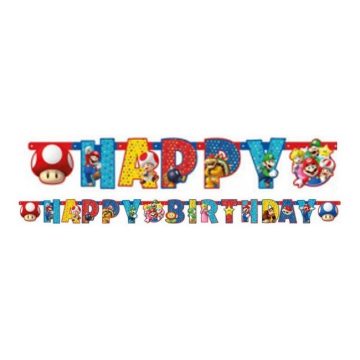 Super Mario Happy Birthday felirat 190cm
