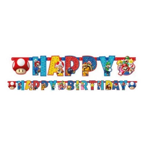  Super Mario Happy Birthday felirat 190cm