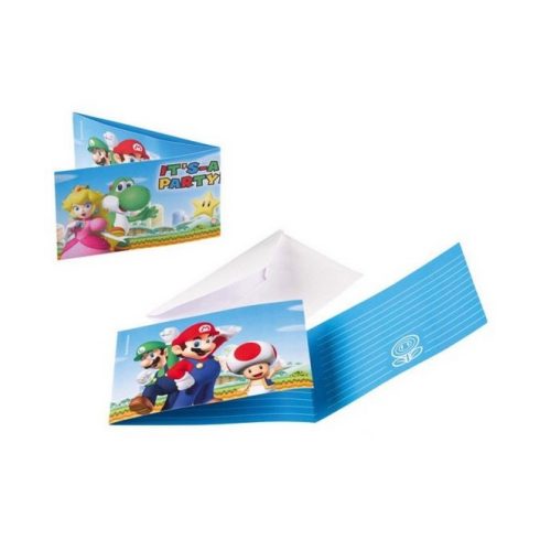 Super Mario party meghívó 8 db-os