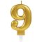 Brojevi Gold Zlatna svjećica za tortu - broj 9