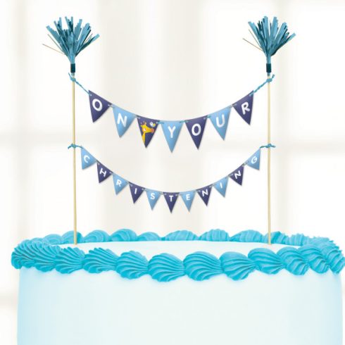 Keresztelő Torta dekoráció kék