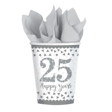   25. Anniversary, Házassági évforduló papír pohár 8 db-os 266 ml