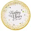 Sretna Nova Godina Golden Wishes Happy New Year papirnat tanjur, 8 komada, 23 cm