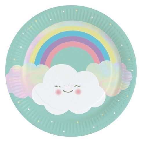 Rainbow and Cloud papírtányér 8 db-os 23cm 