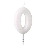 Šareno White Bijela svjetlucava svijeća 0-ás 6,5 cm