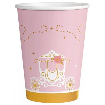 Hercegnők rózsaszín papír pohár 8 db-os 250ml