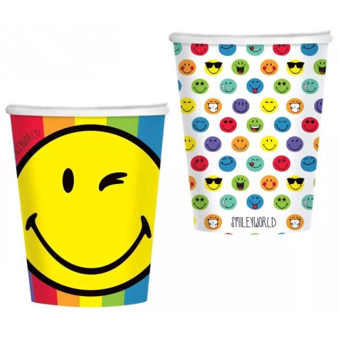 Emoji papír pohár 8 db-os 250 ml