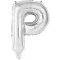 Slova Silver Srebrni P slovo folija balon 45 cm