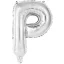 Slova Silver Srebrni P slovo folija balon 45 cm