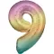 Brojevi Pastel Rainbow Šarena divovska folijska balon broj 9, 83 cm