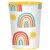 Retro Rainbow papír pohár 8 db-os 250 ml