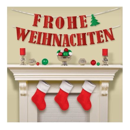 Frohe Weihnachten papír felirat 365cm