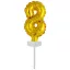 Brojevi Gold Zlatni broj 8 folija balon za tortu 13 cm