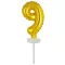 Brojevi Gold Zlatni balon u obliku broja 9 za tortu 13 cm