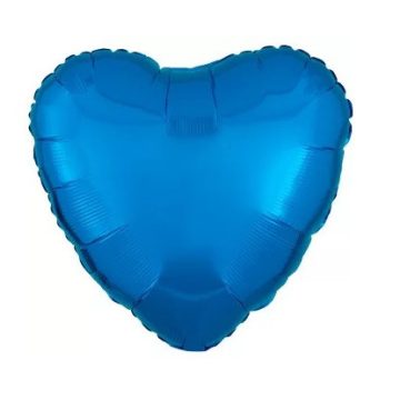 Metallic Blue szív fólia lufi 43 cm