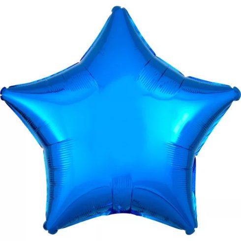 Metallic Blue csillag kék fólia lufi 48 cm