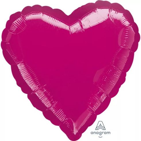 Metallic Fuchsia szív fólia lufi 43 cm heart