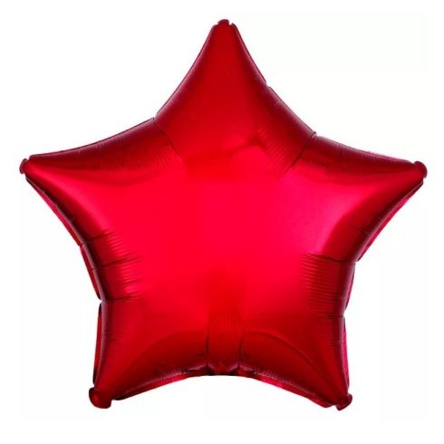 Metallic Red csillag fólia lufi 48cm 