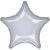 Metallic Silver csillag fólia lufi 48 cm star