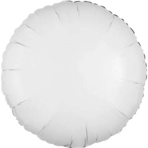 Metallic White kör fólia lufi 43 cm fehér