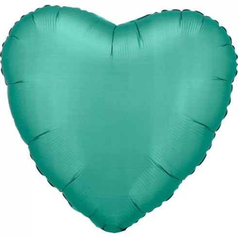 Silk Jade Green szív fólia lufi 43 cm