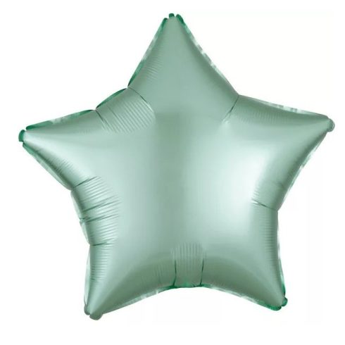 Silk mint green csillag fólia lufi 48cm 