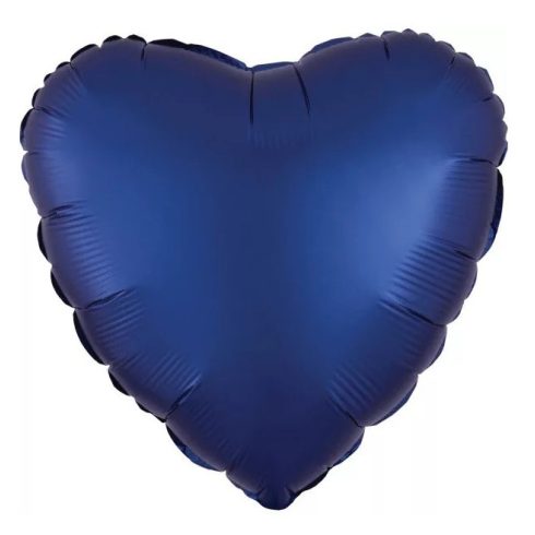 Silk Navy Blue szív fólia lufi kék 43cm 