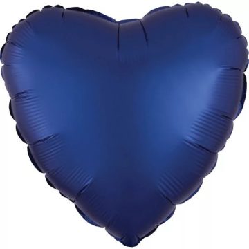 Silk Navy Blue szív fólia lufi 43 cm
