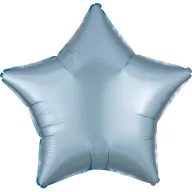 Kék Silk Lustre Pastel csillag fólia lufi 48 cm