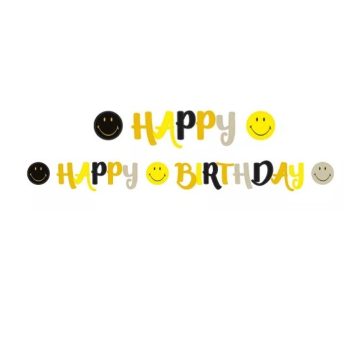 Smiley Originals Emoji Happy Birthday felirat 180cm 