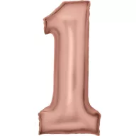 Rózsaszín Silk Lustre 1-es szám fólia lufi 82 cm
