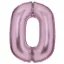 Rózsaszín Lustre Pastel Pink 0-ás szám fólia lufi 86 cm