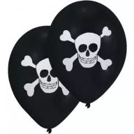 Kalóz Skull léggömb, lufi 8 db-os 10 inch (25,4cm)