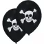 Kalóz Skull léggömb, lufi 8 db-os 10 inch (25,4cm)