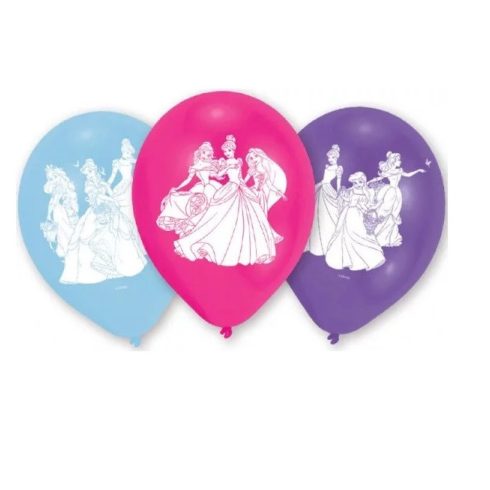 Disney Hercegnők léggömb, lufi lila-pink 6 db-os