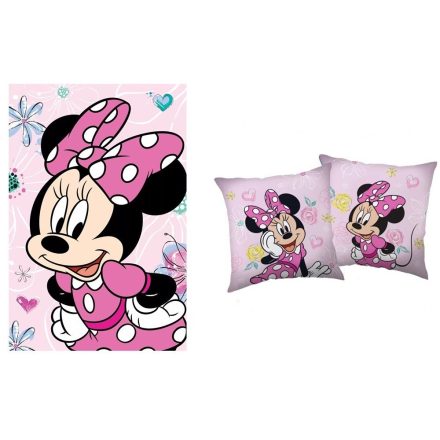 Disney Minnie mikroflanel takaró és párna szett, 2 részes (Flowers)