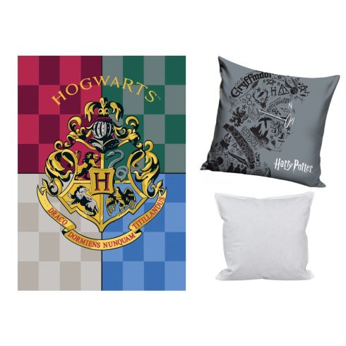 Harry Potter polár takaró és párna szett 3 db-os (Hogwarts)