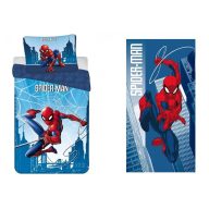 Spider-Man Komplet posteljine i ručnika za odrasle (plavo)