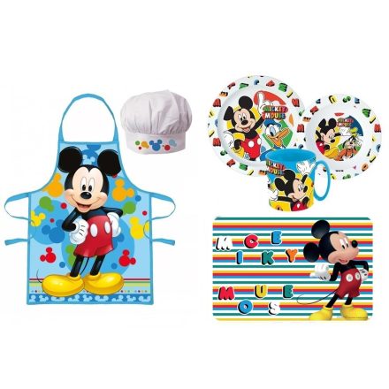 Disney Mickey kötény és étkészlet szett (colors)