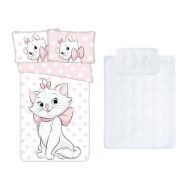   Disney Marie set za djecu s uzorkom mačke, posteljina i jastuk/pokrivač za vrtić 100x135 cm 40x60 cm (Dots)