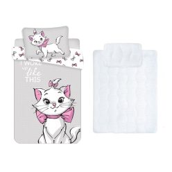   Disney Marie cica gyerek, ovis ágyneműhuzat és paplan/párna szett 100x135 cm 40x60 cm (Grey)