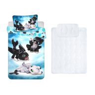   Így neveld a sárkányodat gyerek, ovis ágyneműhuzat és paplan/párna szett 100x135 cm 40x60 cm (babies)